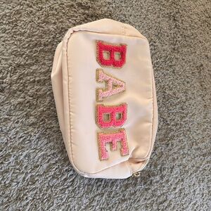 Pink and Cream 'Babe' Cosmetic Bag